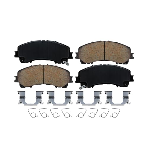 Image of Detroit Axle - 4pc Front Brake Pads for 2014-2019 Nissan Rogue 2023-2025 Z, 2014-2024 INFINITI Q50 2017-2022 Q60 2016-2017 QX50 2022-2025 QX55, Ceramic Brake Pads w /Hardware Replacement