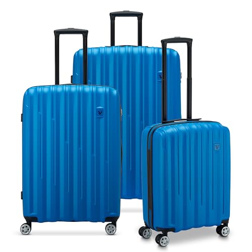 RONCATO ELEMENT 2.0 Set 3 Maletas Trolley | Grande, Medio y Cabina | Rígido, 4 Ruedas - Petróleo, Petrolio., Set 3 trolley