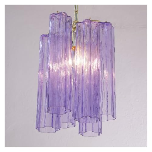 Lustre en verre romantique bleu et chrome collection 2025 pour la décoration de salle à manger