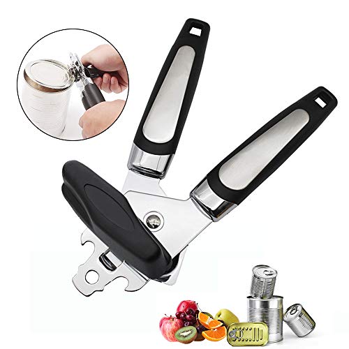 Aiooy Apriscatole Manuale, Apribottiglie 3-in-1 in Acciaio Inossidabile, Apriscatole in Acciaio Inox,Apribottiglie con Antiscivolo Trattare per Cucina