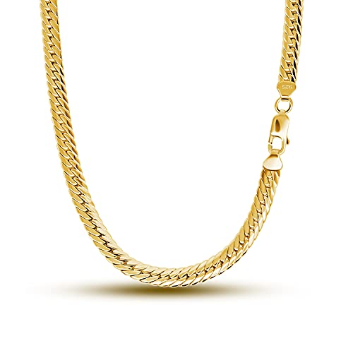 Collier à chevrons serpent large 6mm argent 925 homme femme 45-65cm