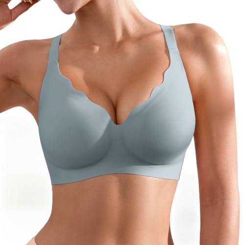 Image of Seamless Wireless Bra for Women with Support - No Underwire Full Coverage Push Up Comfort Bras - Back Fat Smoothing Bralettes