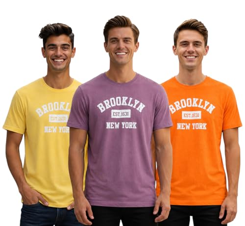 Image of ENDEAVOUR WEAR Men's Printed T-Shirt Combo Pack of 3 | Regular Fit Cotton Tshirts for Man