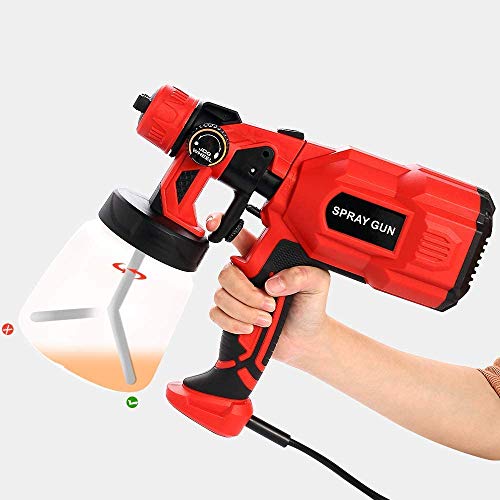 Vogvigo Pistola Pulverizadora de Pintura Eléctrica HVLP, Pistola de Pintura Eléctrica de 550 Vatios con 3 Patrones de Pulverización, Control de Flujo y Contenedor Desmontable de 800 ml