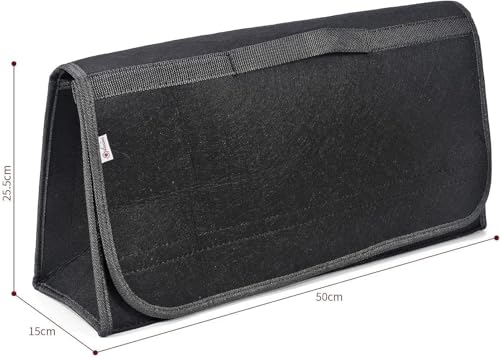 Image of House of Quirk Car Trunk Organizers Large Anti Slip Car Trunk Compartment Boot Storage Organizer Utility Tool Bag (Beige)