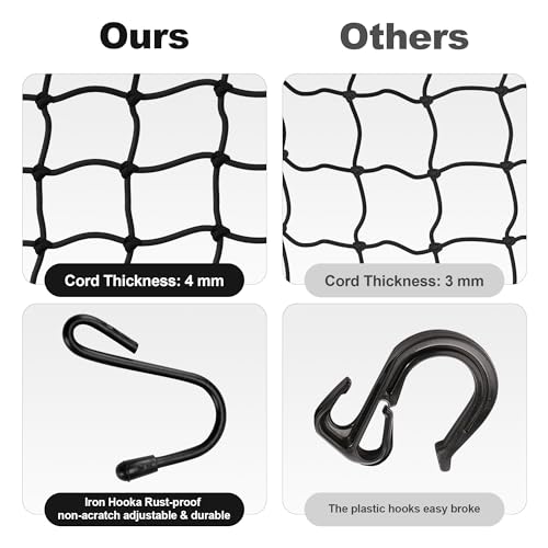 JAGASOL Redes de carga para capacete de motocicleta 40,6 cm x 40,6 cm de armazenamento de rede elást