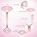 Jade Roller and Gua Sha Set, TURATA Rose Quartz Face Roller for Facial Body Eyes Neck Skin Massage Tool Original Natural Reduce Wrinkles Anti Aging Lymphatic Drainage Jade Massager (Rose Quartz)