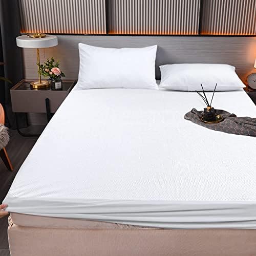 Super Soft 3D Air Layer Anti-Allergy waterproof mattress protector king size Bamboo king size mattress protector breathable fully fitted kingsize mattress protectors for cosy sleep (King 152 x 200)
