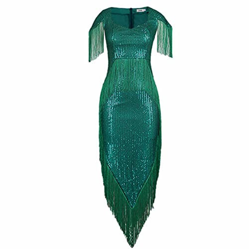 Sexy Dresses For Women,Formal Dresss Party Off Shoulder Sleeveless Maxi Dress Sequin Elegant Lace Plus Size Green Fringe Dress For Cocktail Party Wedding Guest Evening Green 2Xl #TOP2
