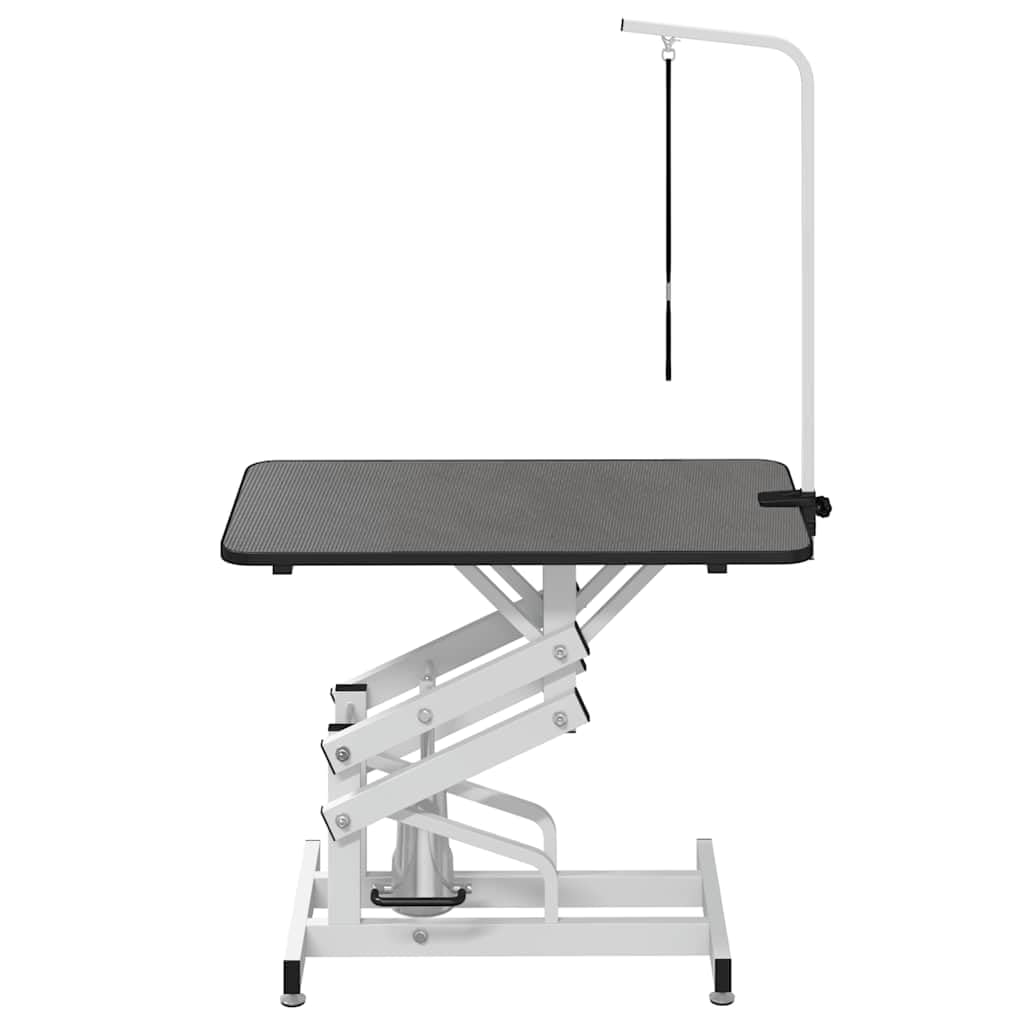 Mesa de recorte hidráulica para perros y gatos, plegable con superficie de goma antideslizante, horca ajustable, capacidad de carga de 60 kg, para el cuidado del pelo en casa y en el salón
