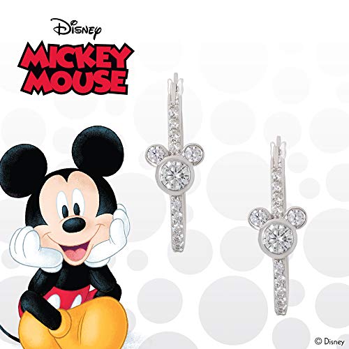 Disney Women’s Birthstone Hoop Earrings – Sterling Silver and Cubic Zirconia Jewelry Featuring Minnie Mouse & Mickey Mouse – April Birthstone4