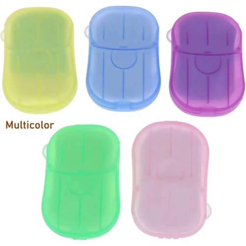 Image of Compact & Portable Paper Soap Sheets - 20 Sheets in a Travel-Friendly Box, Assorted Colors for Hygiene Anywhere