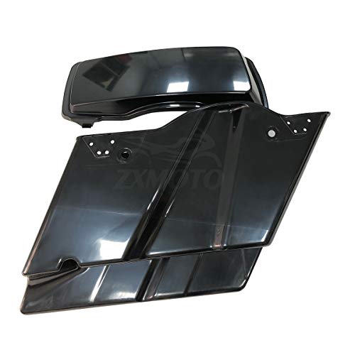 Alforjas extendidas estiradas de 5 pulgadas, color negro sin pintar, para motocicletas Harley Touring de 1993 a 2013 (Road King, Road Glide, Street Glide, Electra Glide, Ultra-Classic) miniatura 4