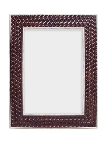 Image of GOLDEN PEACOCK Antique Woody Brown 5x7 Inch Photo Frame | Set of 1 Elegant Wall & Tabletop Picture Frame for Home Decor and Gifting