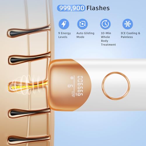 Laser Hair Removal Ubroo IPL Hair Removal Device with 5℃ Ice Cooling,Painless Laser Hair Removal for Women and Men,Full Body Use for Legs,Bikini,Armpits (Gold) - Image 6