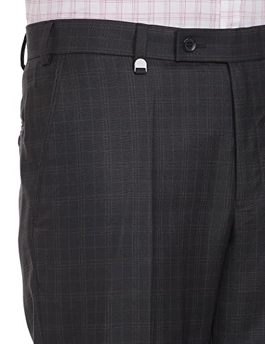 Image of Park Avenue Men's Poly Viscose Blend Checks Pattern Smart Fit Flat Front Formal Trouser
