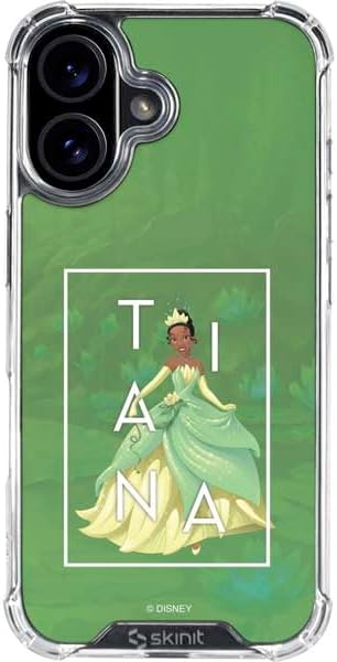 Skinit Clear Phone Case Compatible with iPhone 16 Plus - Officially Licensed Disney Princess Tiana Floral Design