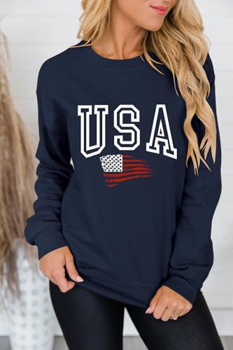 Dressmine Womens Casual Long Sleeve Graphic Tee Shirts Crew Neck Sweatshirts Pullover Tops for Women2