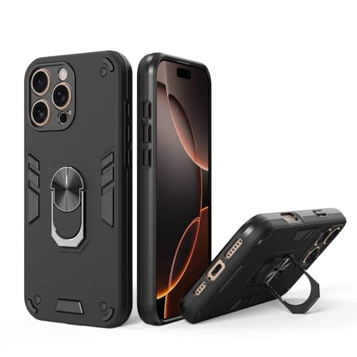 Image of NDCOM for iPhone 16Pro Max Cover | Premium Protective iPhone 16 Pro Max Case | Optimal Fit and Style | 16 Pro Max Case | Ring Holder Case Black