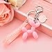 Produktbild Wuqing Überzug Cartoon Ballon Hund Schlüsselbund Bunte Weichgummi PVC Schöne Hund Keychafür Frauen Schlüsselkette Auto Schlüsselring Tasche Anhänger Schmuck, Pink