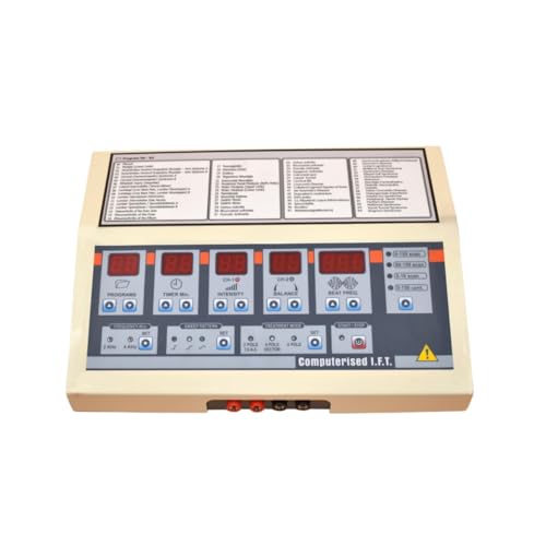 Physiotrack 4-in-1 Multifunction Therapy Unit – IFT, MS, TENS & Russian Modes | 200 Program Digital Combo Machine for Pain Relief, Muscle Stimulation & Rehabilitation with Electrodes, Gel & Wires