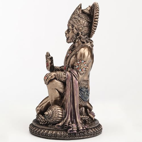 Estatua Hanuman de Resina y Bronce 3.75 pulg. miniatura 5