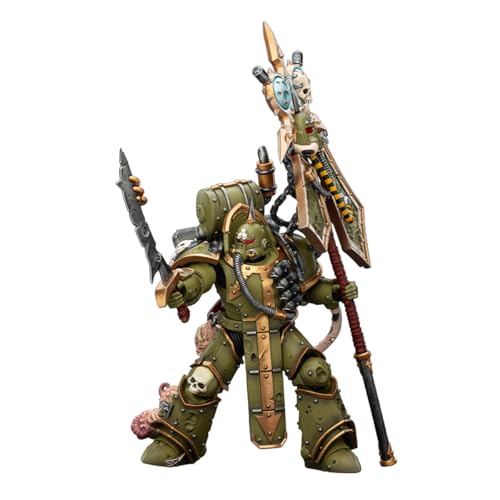 Image of JOYTOY Warhammer 40K 1 /18 Action Figure 15+,Death Guard, Plague Marine Icon Bearer with Boltgun and Plague Knife 4.80 inch Collection Model Birthday Gifts JT02915