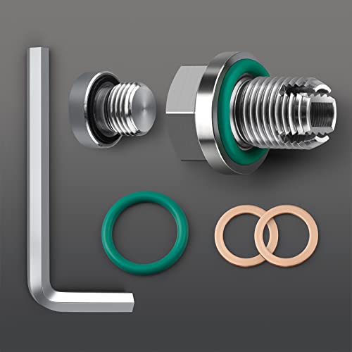 Deefill M12.1-1.25 X 15Mm Oversize Piggyback Oil Drain Plug, Stainless Steel Self Tapping Oil Pan Thread Repair Kit #TOP3
