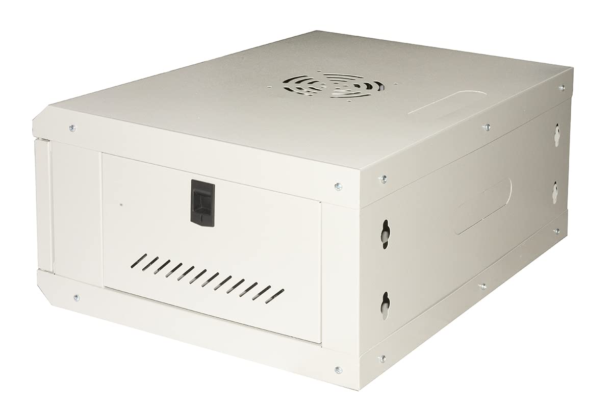 Link armadio rack 19" serie light con porta vetro temprato e ripiano incluso colore grigio RAL7035 dimensioni 53x40x24 cm capacità di carico 30 kg struttura in metallo 1 unità