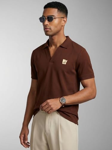 Image of Veirdo Men's Stylish Polo T-Shirt with Chest Pocket Print, Regular Fit Half Sleeve Casual Wear, Solid Summer Fashion for Office, Travel & Outings (S-2XL)