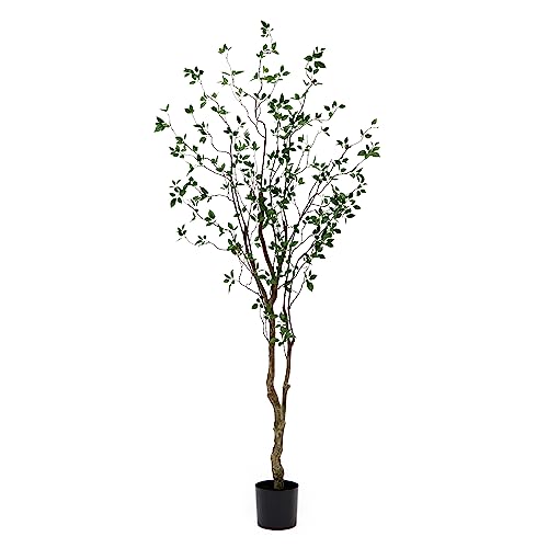 Nearly Natural 8ft Minimalist Artificial Citrus Tree, Faux Greenery for Indoor Living Room Home...