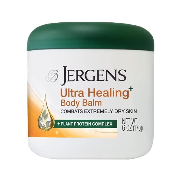 Jergens Ultra Healing Body Balm for Dry Skin, for Extra Dry Skin Relief, 6 Ounces, Formulated with Vitamins C, E and B5 plus Plant Protein Complex