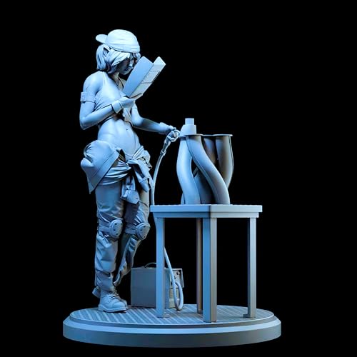 Maquette en résine de figurine SF féminine 1/24 pour peinture sur miniature