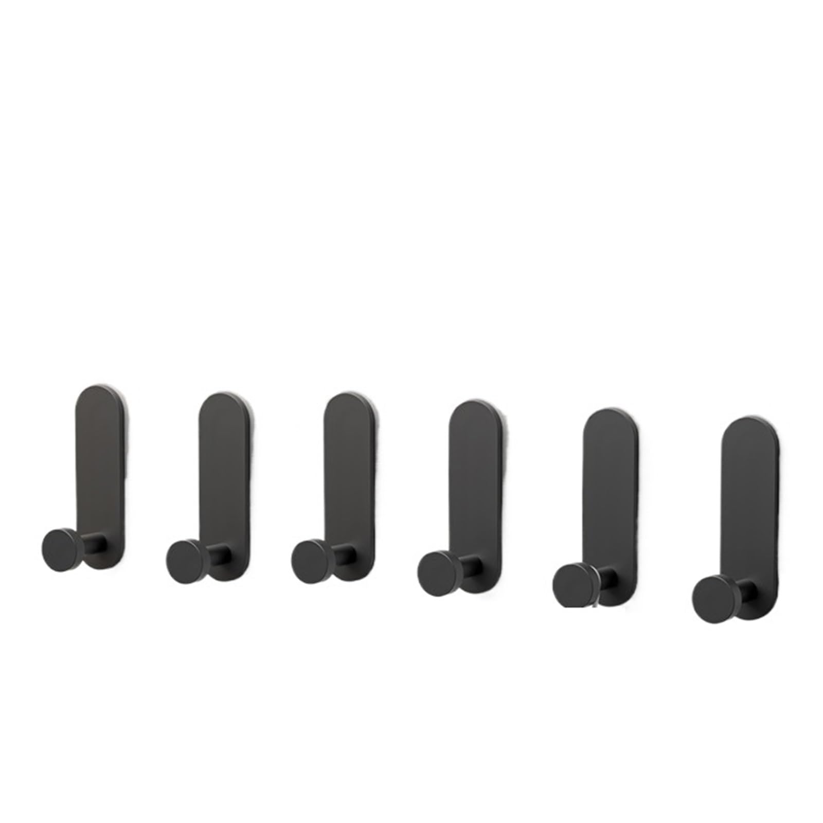 Mkyyioed Black 6Pcs Adhesive Hooks 2-6Pcs Stainless Steel Bathroom Robe Hooks Adhesive Wall Hook Towel Holder Kitchen Hardware Hanger(Black 6Pcs)