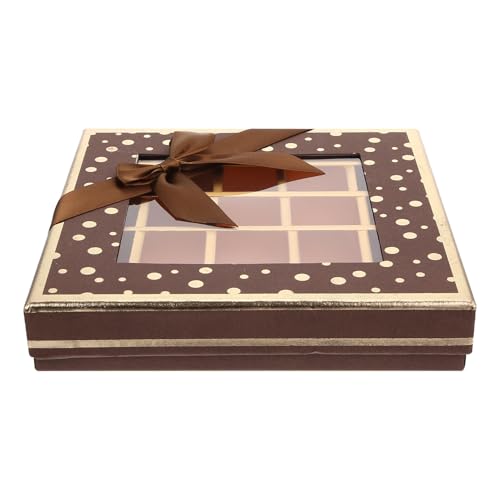 CLISPEED Caja para Bombones y Trufas de Chocolate 25 Rejillas Estuche para San Valentín Bodas y Cumpleaños para Obsequios y Agradecimientos Empresariales