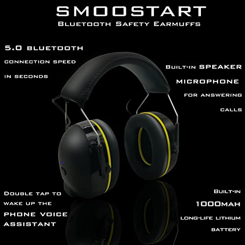 Smoostart Hearing Protector with Bluetooth, Noise Reduction Safety Ear