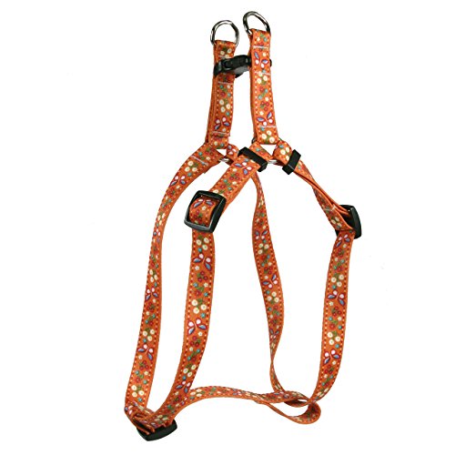 Image of Yellow Dog Design Festive Butterfly Orange Step-in Dog Harness, X-Small