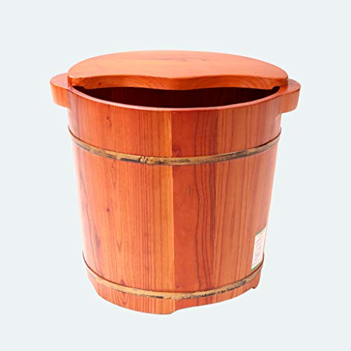 Cubeta de madera para baño de pies 35 cm con tapa miniatura 2