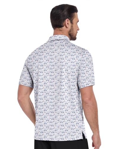 Image of ZITY Men's Golf Shirts Short Sleeve Print Patterns Casual Collared Polo