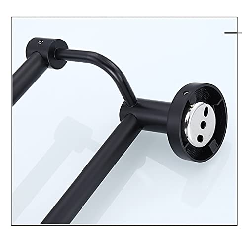Porte-serviette double 120cm en acier inoxydable noir mat luxe - 4