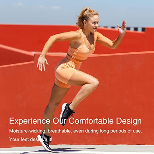 Aptyid Women's Ankle Socks Athletic Cushioned For Running, Golf, And Tennis, Size 6-9, White, 6 Pairs #TOP6