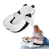 Rootling Baby Feeding Pillow, Anti Overflow Feeding Pillow for Reducing Spit-Up, Safety Nursing Pillow, Baby Lounger Reflux Wedge Breastfeeding, Removable top and Bottom (Black, Small)
