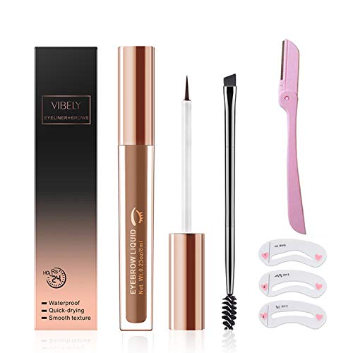 CJMY Semi permanent Eyebrow Gel, Waterproof, 24 Hours Long Lasting, Natural, Smudge-Proof, Sweat Resistant, Tinted Liquid Brow Makeup (Coffee)