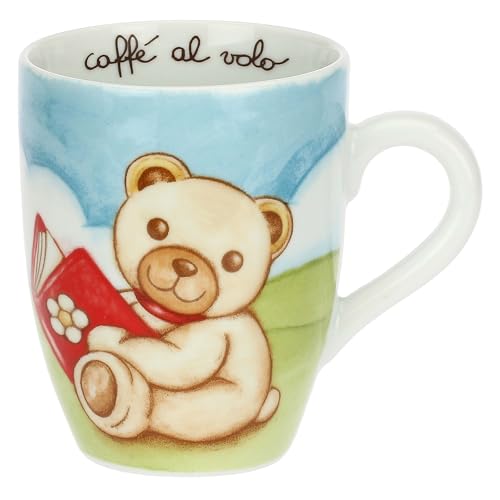 THUN, Mug con Teddy in Porcellana, Idea Regalo per la Cucina, Ø 8.5 cm, 300 ml di Capienza