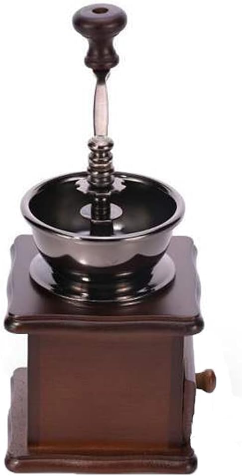 Miniatura 5 de Molinillo de café manual de madera, estilo vintage, molinillo de café de mano, molinillo de café con manivela de cerámica, cepillo de limpieza