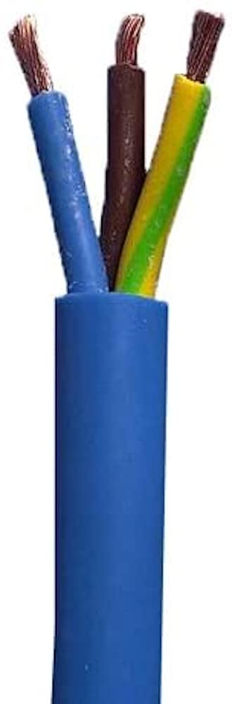 Merriway BH01521 3-Core Round Twin & Earth Arctic Grade Flex Cable, 3183YAG 1.5mm Blue, 10 Metres (33 feet)