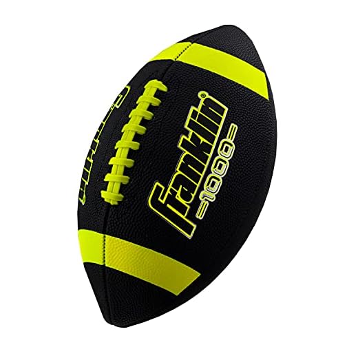 Franklin Sports Junior Size Football - Grip-Rite Youth Footballs - Extra Grip Synthetic Leather Perfect for Kids - Black and Optic