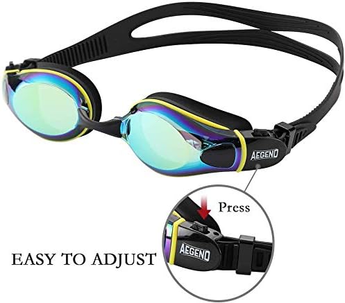 Aegend 2 Pack Swim Goggles, Flat Lens Swimming Goggles 3 Adjustable Nose Pieces