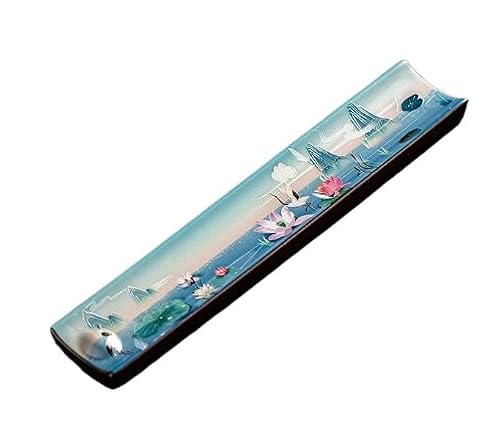 Vamior Painted Ceramic Incense Holder for Sticks Enamel Ash Catcher Tray(A2191)