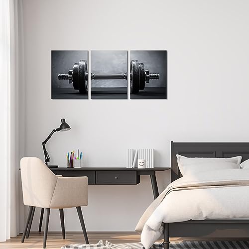 YeiLnm-Fitness-Gym-Canvas-Wall-Art-Decor-Black-and-White-Modular-Dumbbells-Painting-Picture-Sports-Artwork-for-Boys-Men-Bedroom-Decoration-Framed-Ready-to-Hang